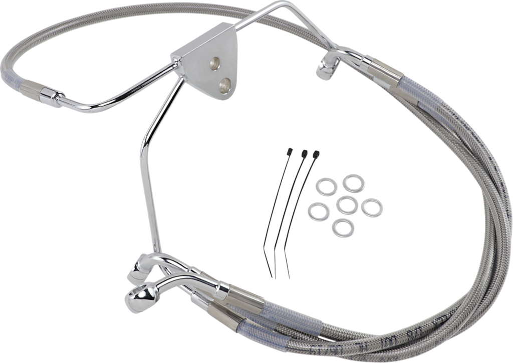 Drag Specialties Extended Length Stainless Steel Brake Line Kit