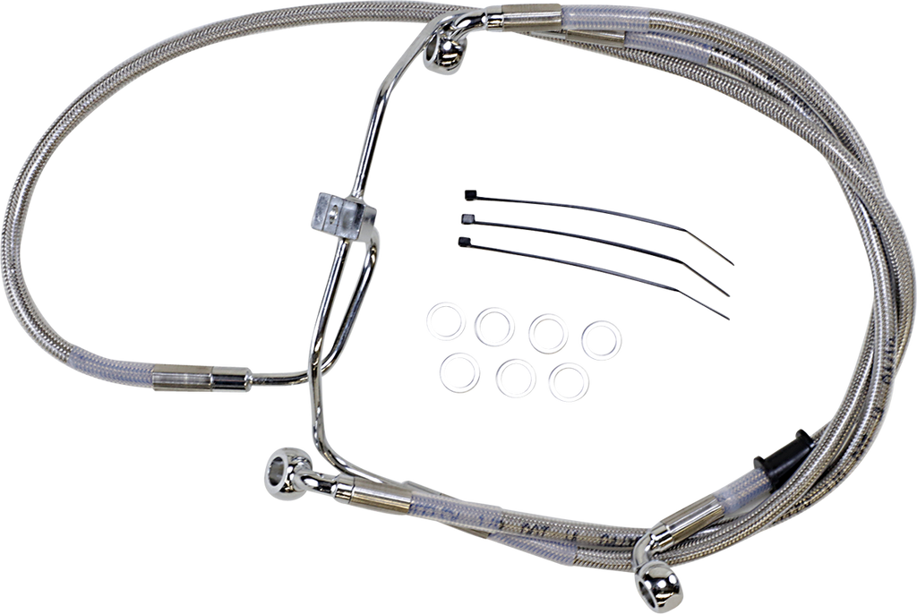 Drag Specialties Extended Length Stainless Steel Brake Line Kit