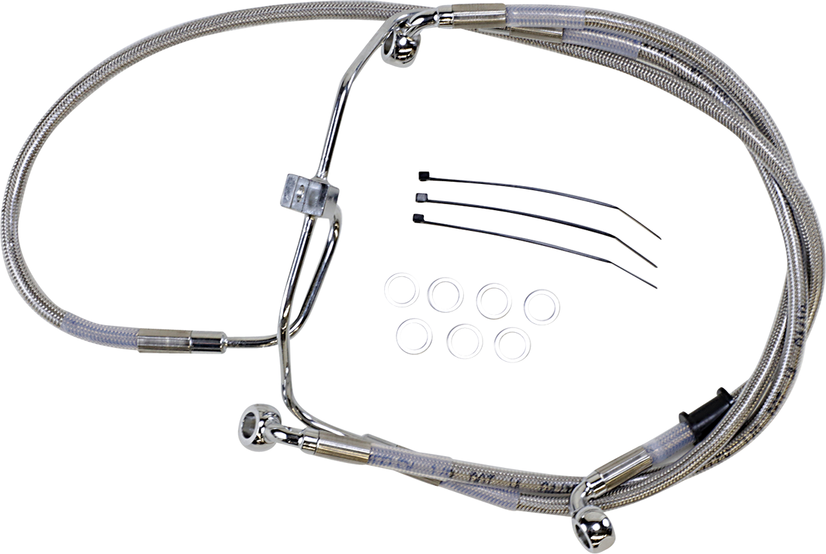 Drag Specialties Extended Length Stainless Steel Brake Line Kit