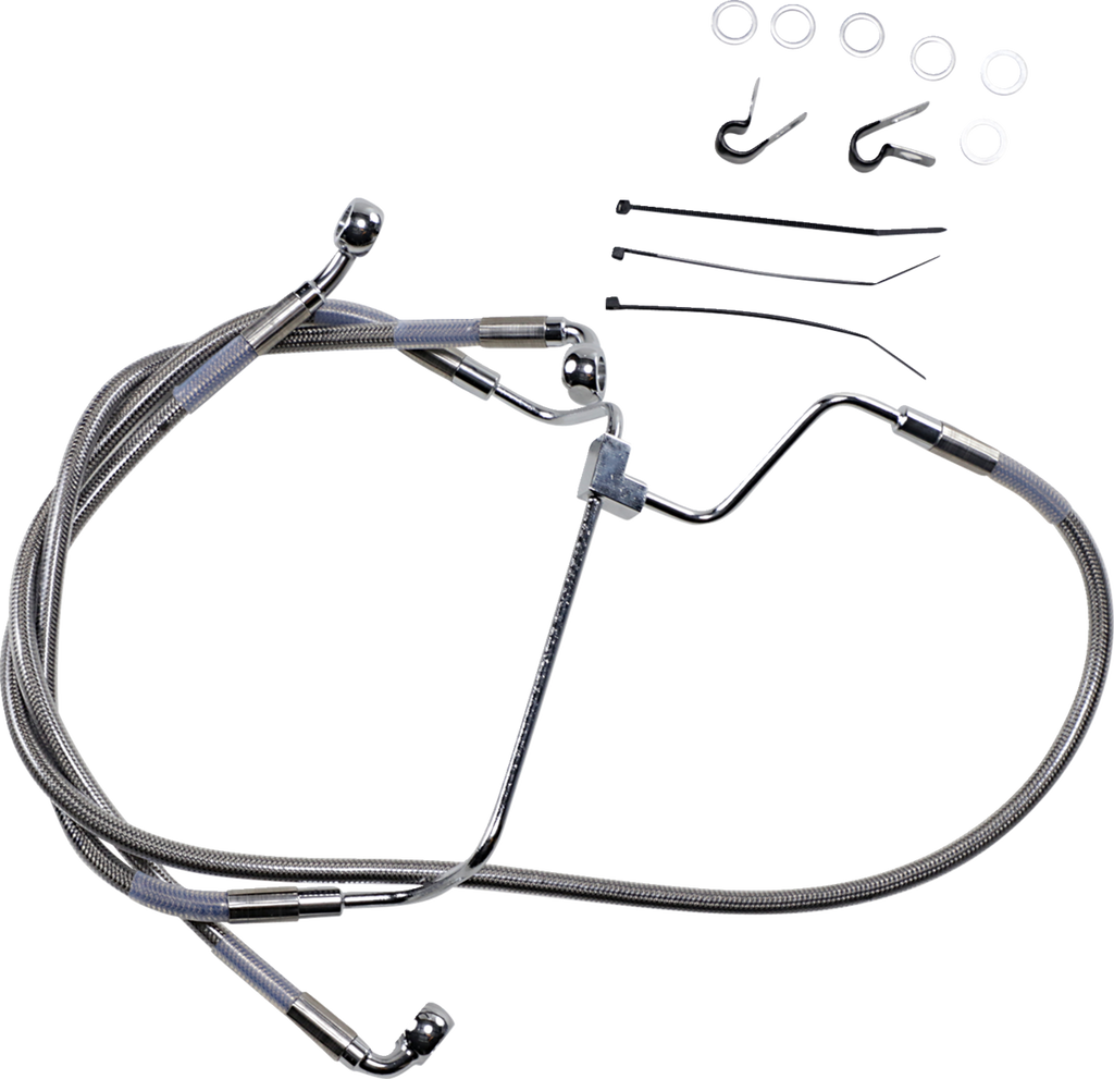 Drag Specialties Extended Length Stainless Steel Brake Line Kit