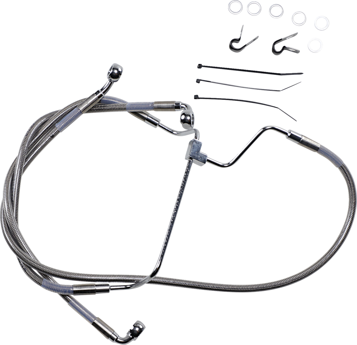 Drag Specialties Extended Length Stainless Steel Brake Line Kit