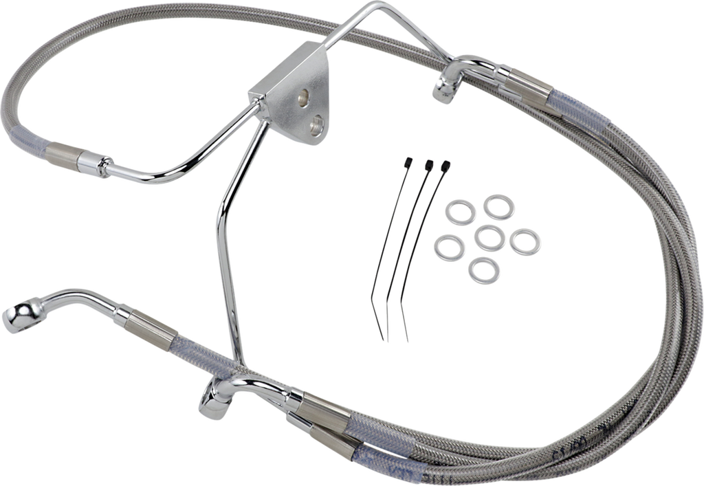 Drag Specialties Extended Length Stainless Steel Brake Line Kit