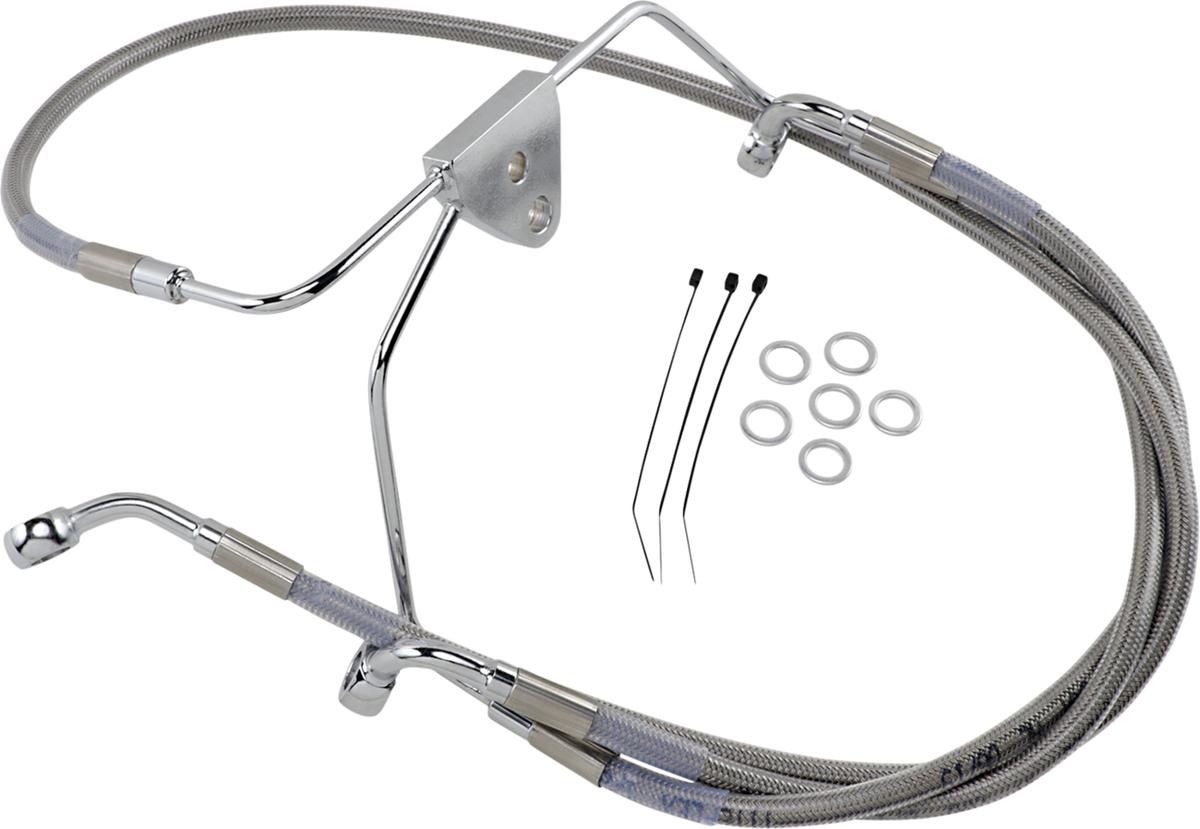 Drag Specialties Extended Length Stainless Steel Brake Line Kit
