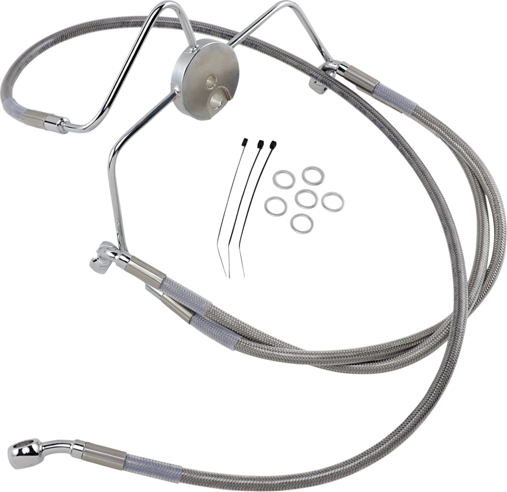 Drag Specialties Extended Length Stainless Steel Brake Line Kit