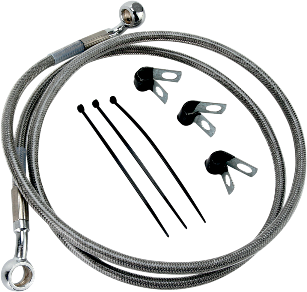 Drag Specialties Extended Length Stainless Steel Brake Line Kit