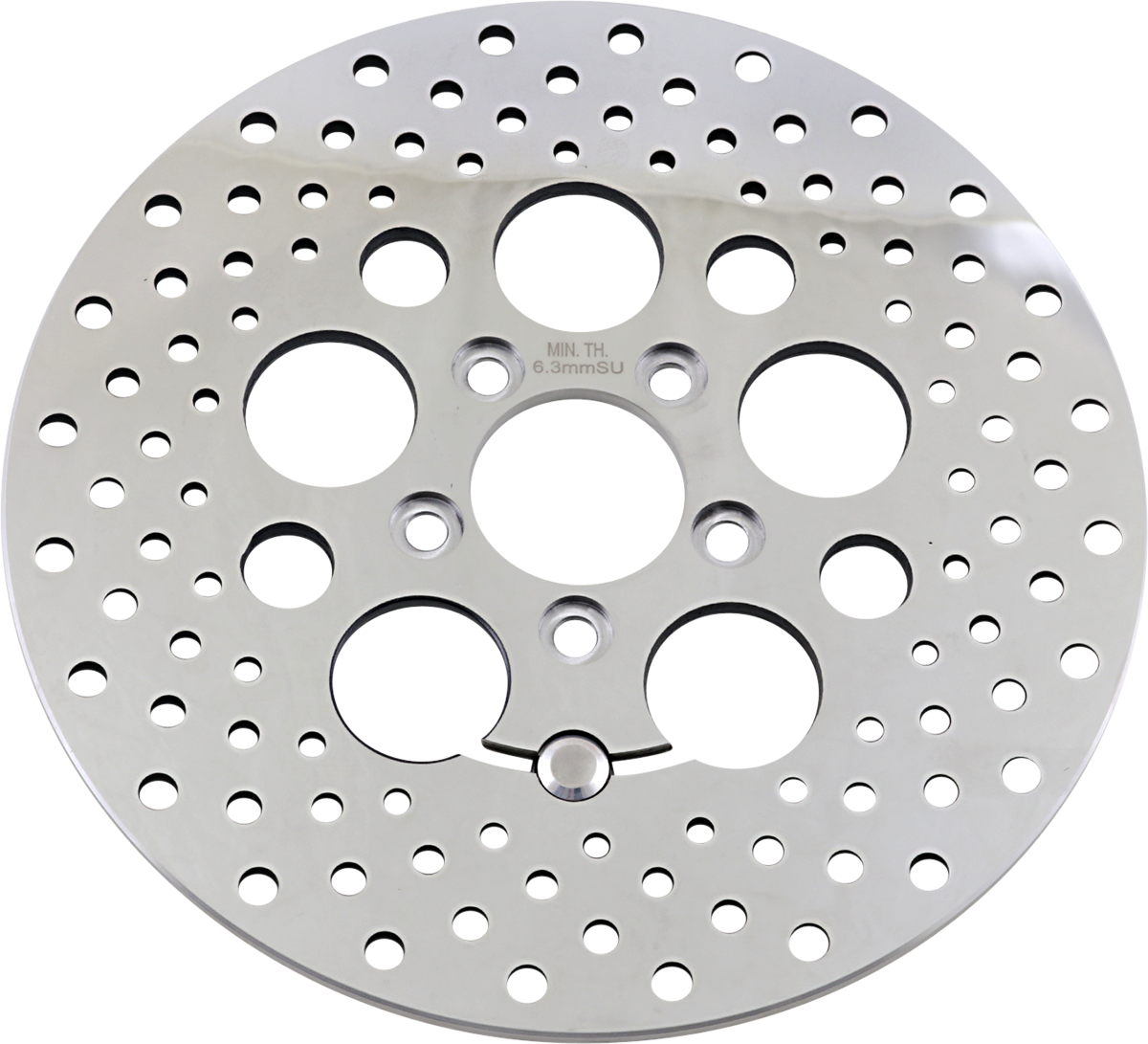 Polished Stainless Steel Drilled Brake Rotor