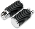 Chrome Foot Pegs with Rubber Sleeves — Pair