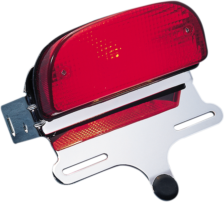Custom Fat Bob-Style Taillight and Chrome Bracket Assembly