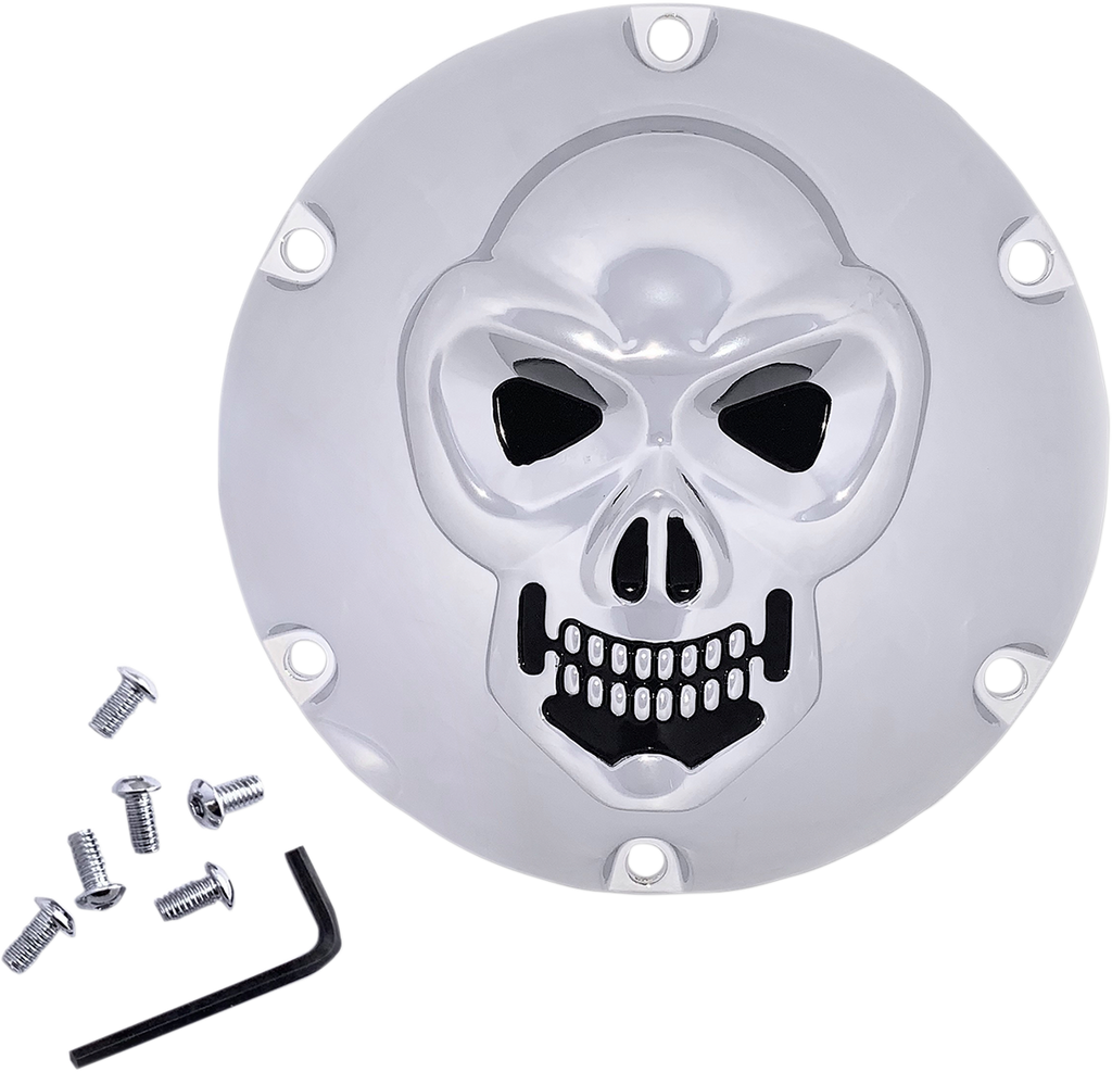 Chrome 3-D Skull Derby Cover