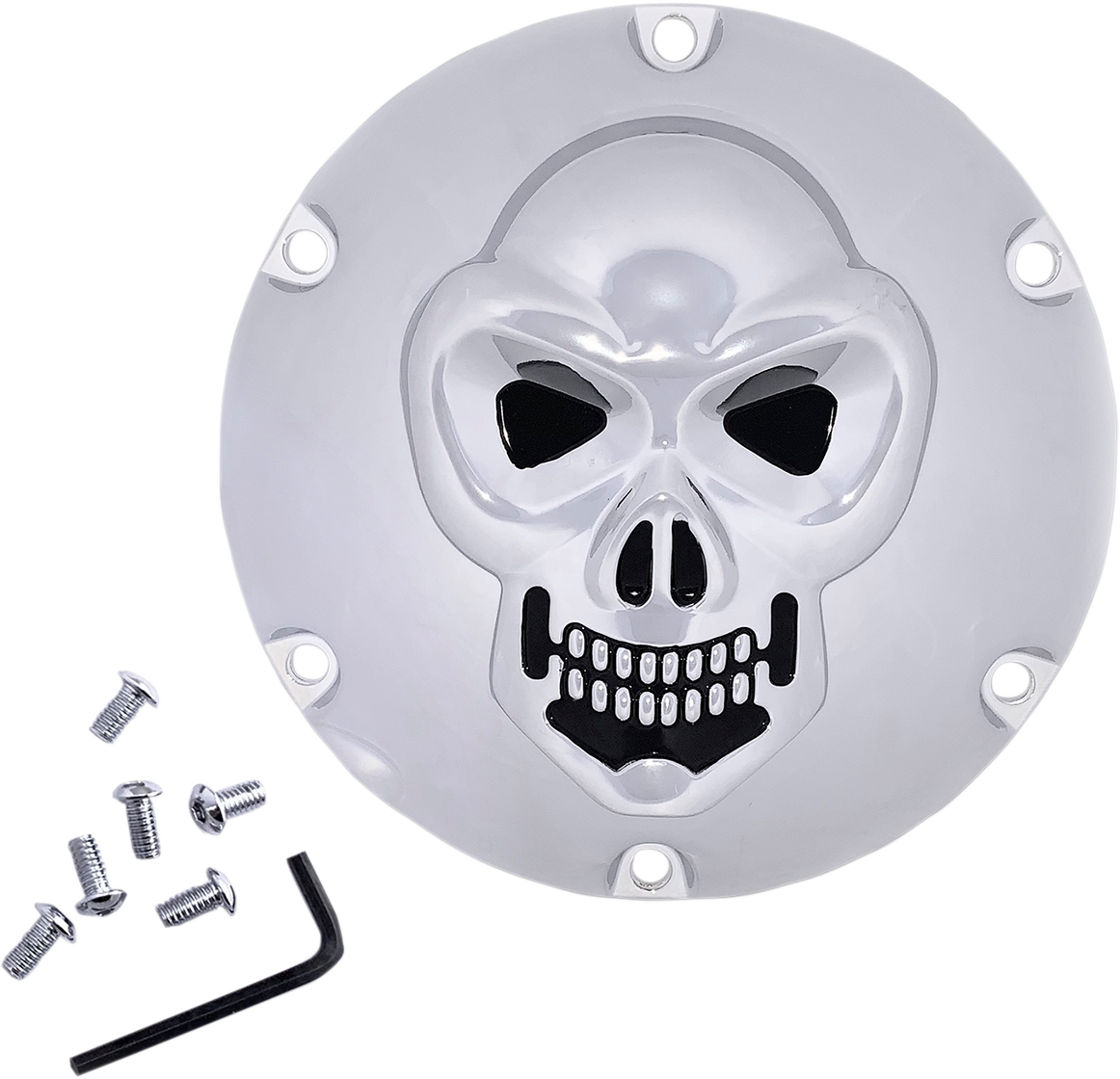Chrome 3-D Skull Derby Cover