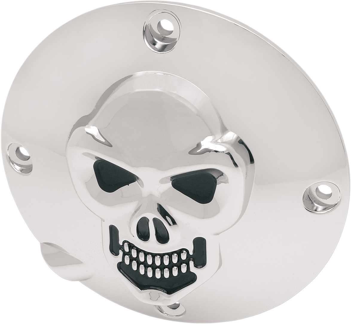 Chrome 3-D Skull Derby Cover