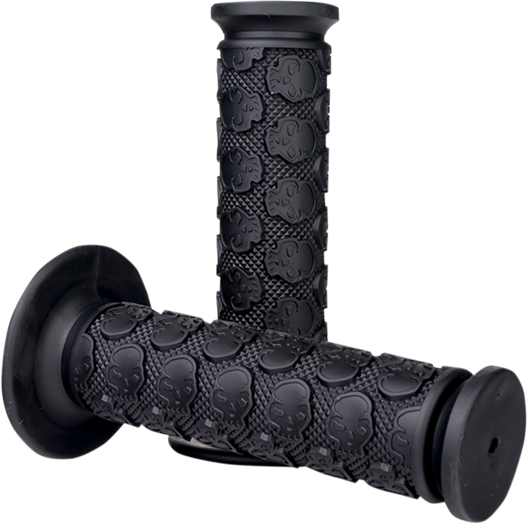 Driven Racing Skully MX Grips - Closed Ends - Black D701BK