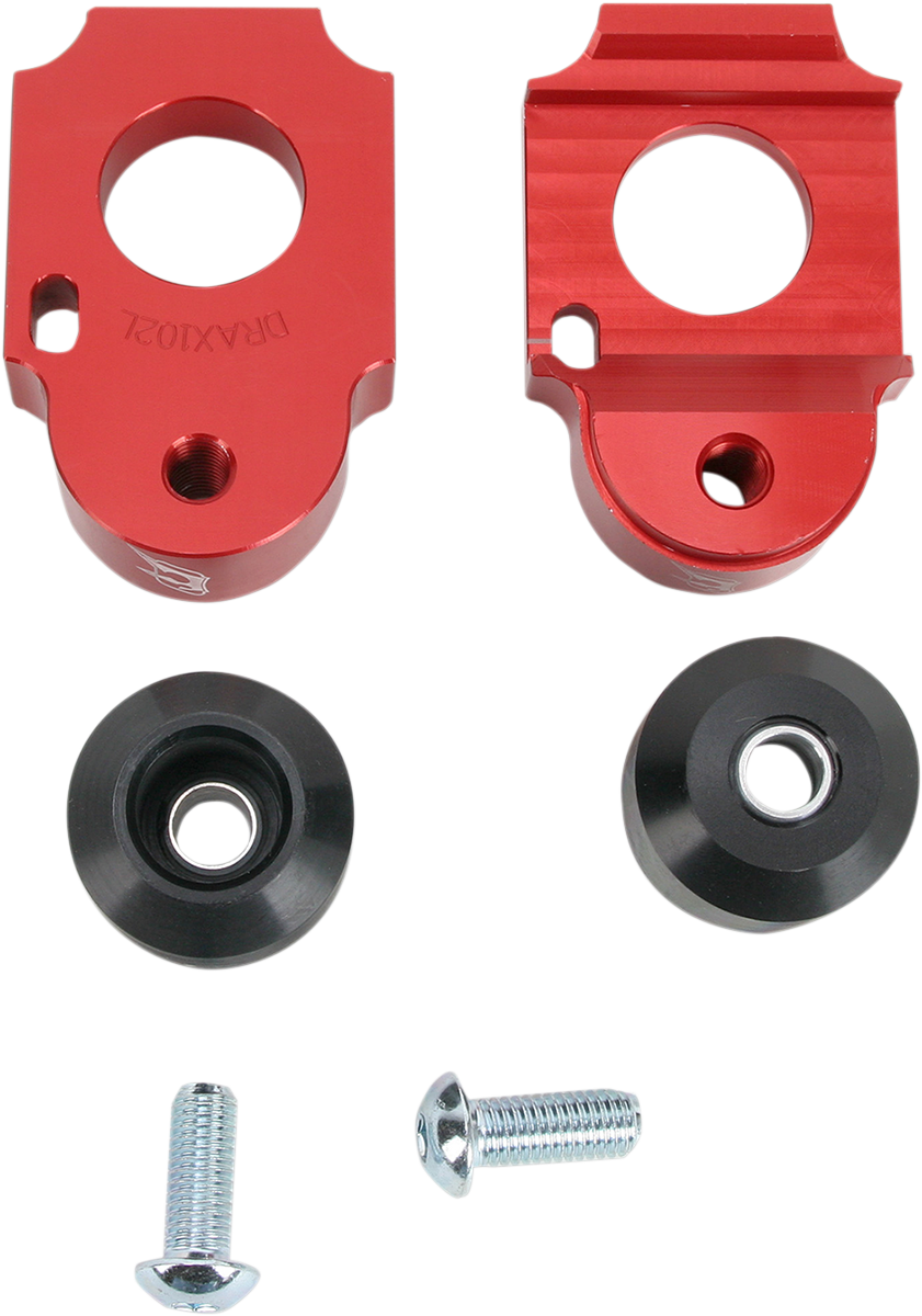 Driven Racing Axle Block Sliders - Red - Suzuki DRAX-102-RD