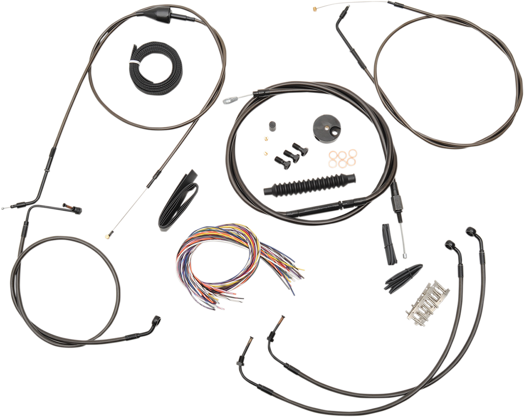 Complete Midnight Braided Handlebar Cable/Brake Line Kit — Mini - LA Choppers - LA_0610-1861_image02_01.png