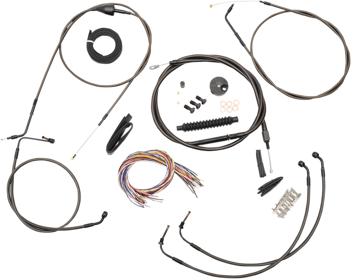 Complete Midnight Braided Handlebar Cable/Brake Line Kit — Mini - LA Choppers - LA_0610-1861_image02_01.png