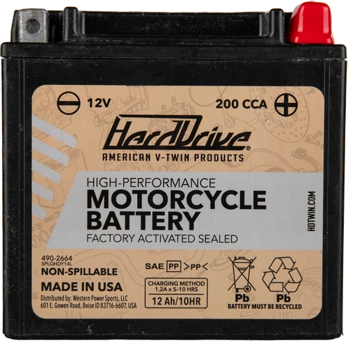 HARDDRIVE YTX14L 200 CCA AGM motorcycle battery