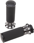 Fusion Deep Cut Grips - Cable - Black (07-317) by Arlen Ness