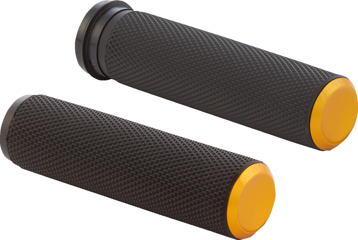 Knurled Grips - TBW - Gold (07-347) by Arlen Ness