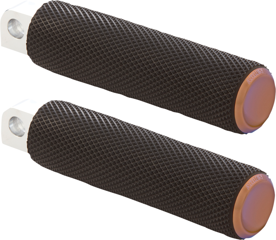 Knurled Foot Pegs - Male Mount - Titanium (07-905) by Arlen Ness