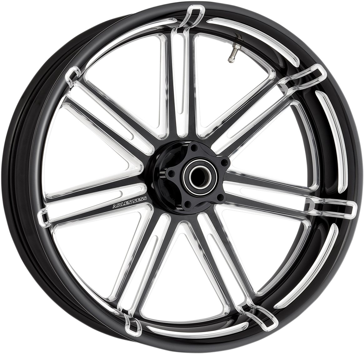 Wheel - 7-Valve - Rear - Single Disc/With ABS - Black - 18x5.5 (10301-203-6501) by Arlen Ness