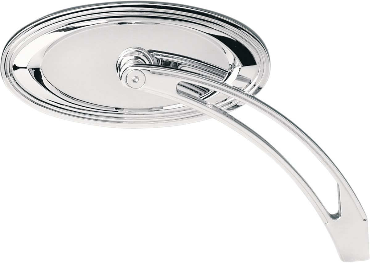 Mirror - Side View - Stepped - Oval - Chrome (13-044) by Arlen Ness