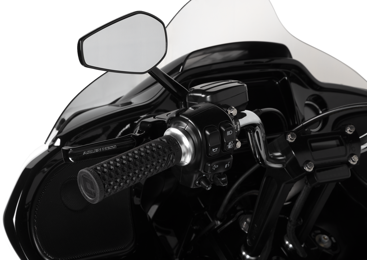 Mirror - Mini/Stocker - Side View - Hexagon - Black - Left (13-156) by Arlen Ness