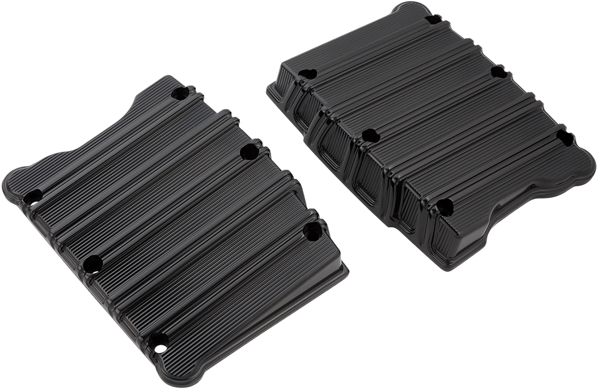 Rocker Box Covers - 10 Gauge - Black (18-256) by Arlen Ness