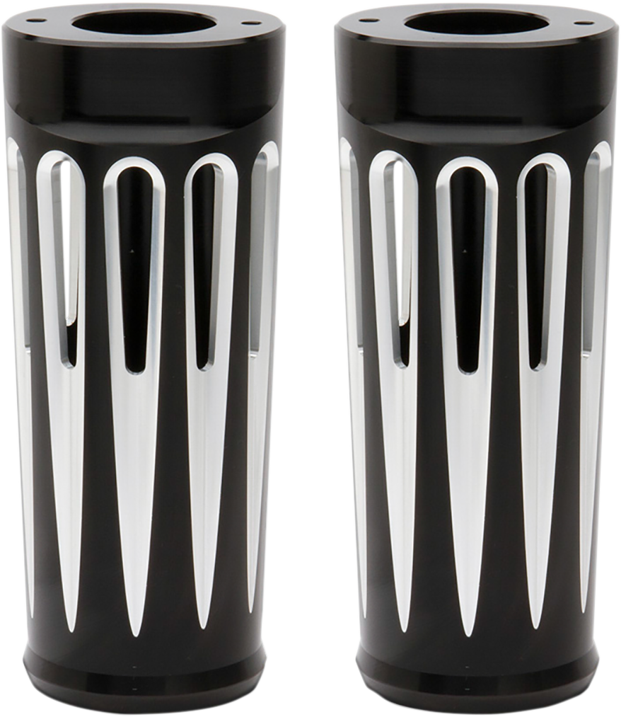 Fork Boot Covers - +2" - Black Anodized - Deep Cut - FL (20-029) by Arlen Ness