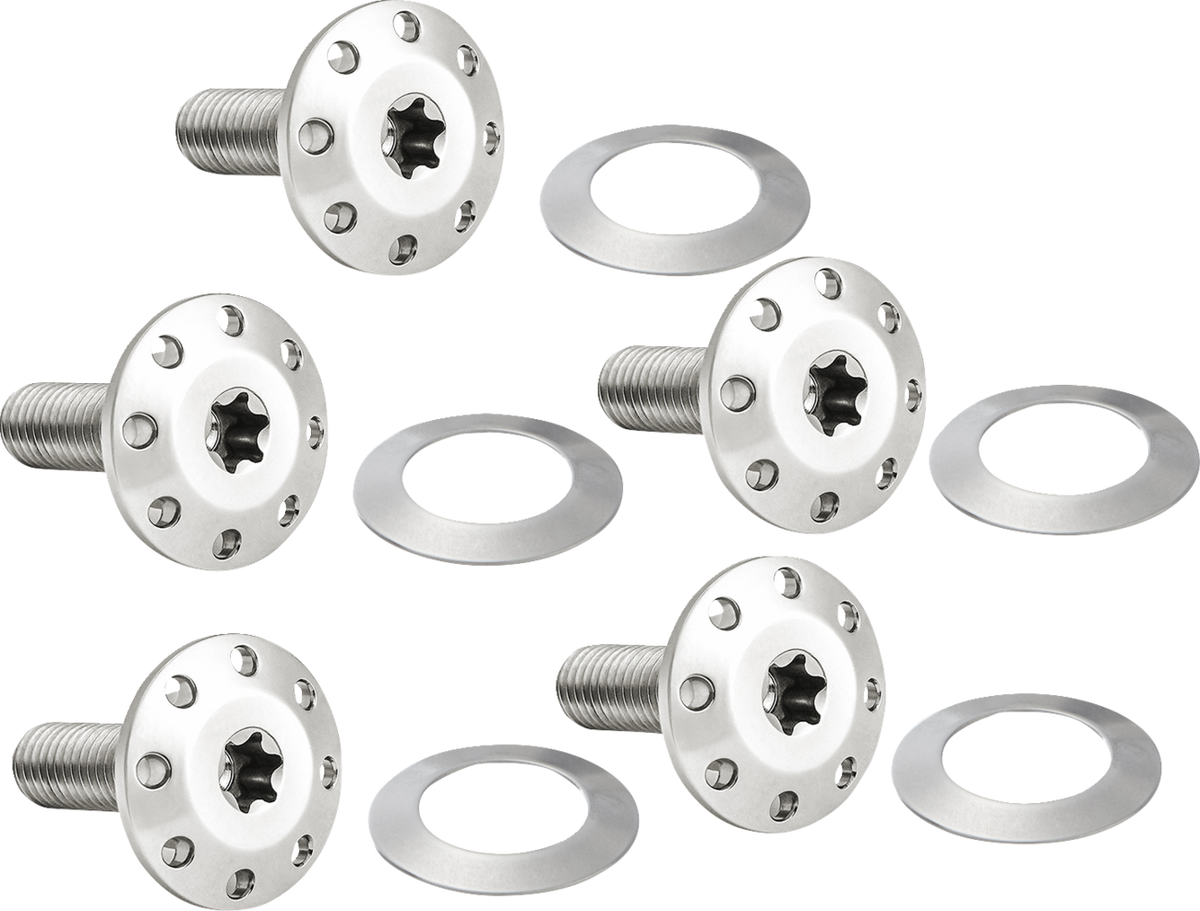 Bolt Kit - Holeshot/Front/Floating/Brake Rotor - Spoke Mount - Polished - 5 Pack (300-905) by Arlen Ness