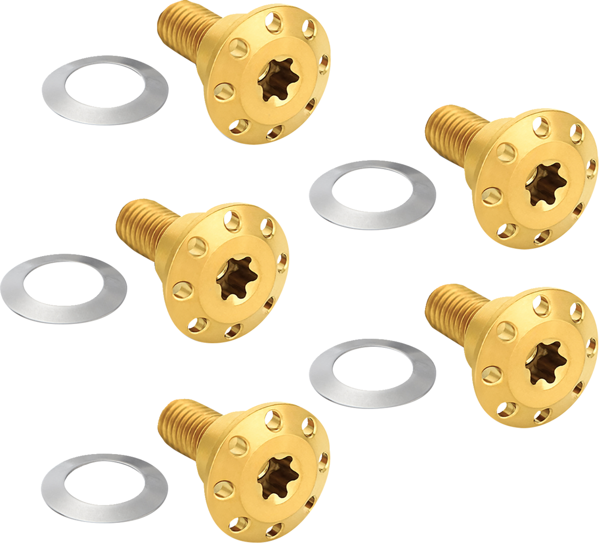 Bolt Kit - Holeshot/Front/Floating/Brake Rotor - Spoke Mount - Gold - 5 Pack (300-922) by Arlen Ness