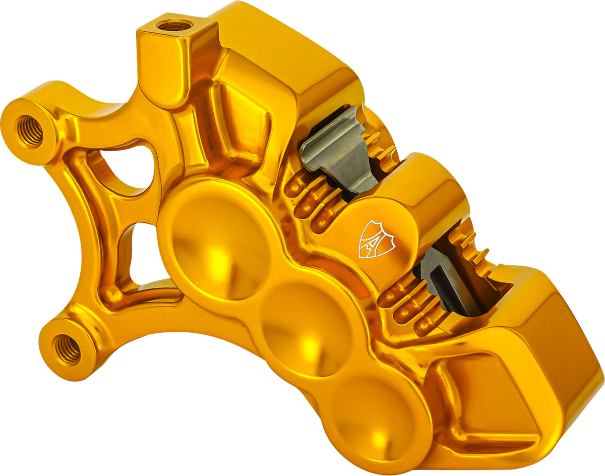 Monoblock Axial Brake Caliper - 14" - Left - Gold (320-109) by Arlen Ness
