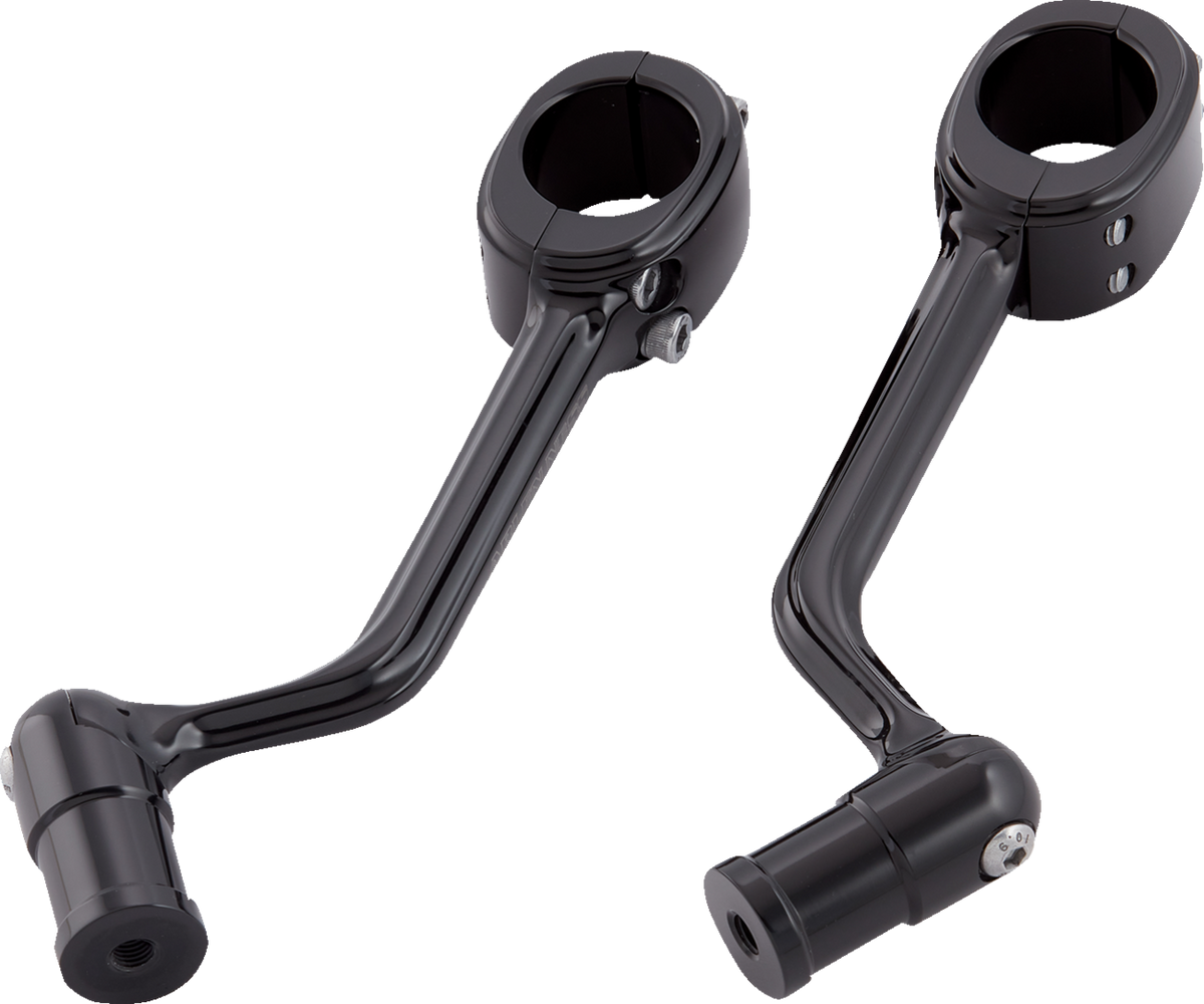 Forged Highway Peg Mounts - Black (400-043) by Arlen Ness