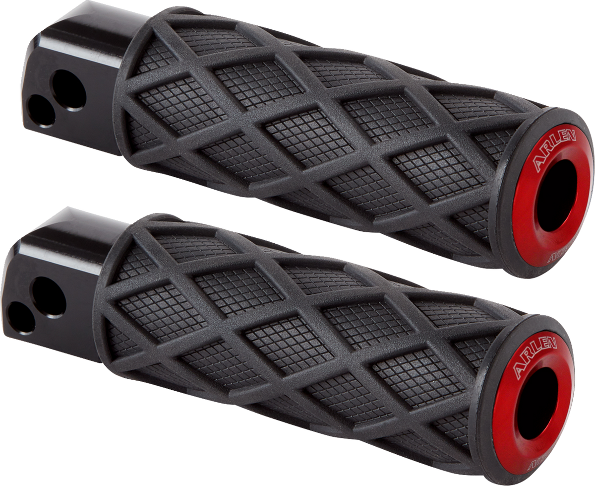 Diamond Foot Pegs - Passenger - Red (400-060) by Arlen Ness