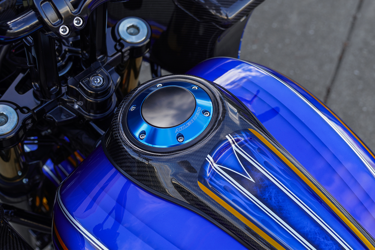 Pop-Up Gas Cap - Blue (701-020) by Arlen Ness