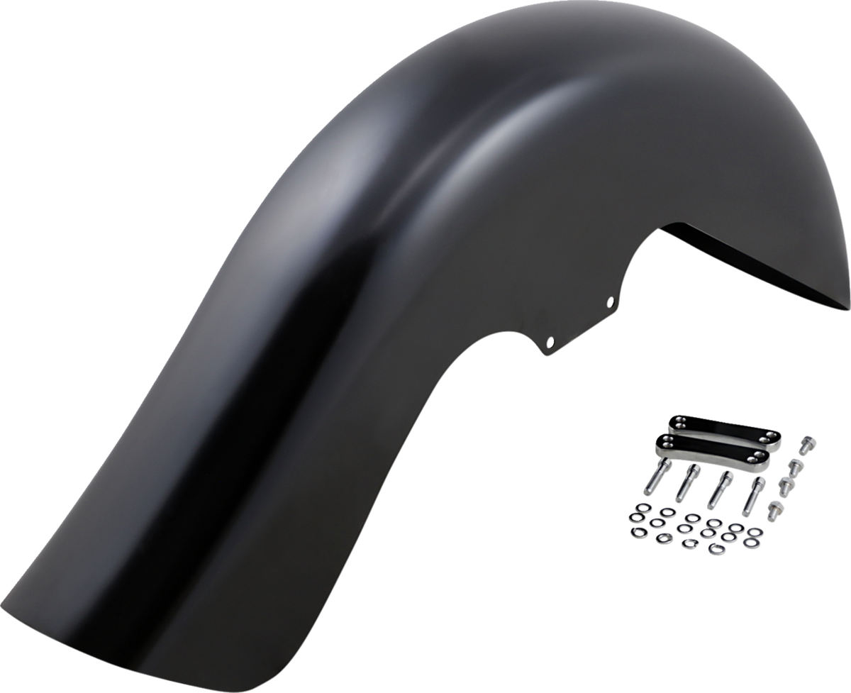 Benchmark Front Fender - For Raked Frames - Black - 26" - HD Touring/Trike (KWF-01-0245-2014) by Klock Werks