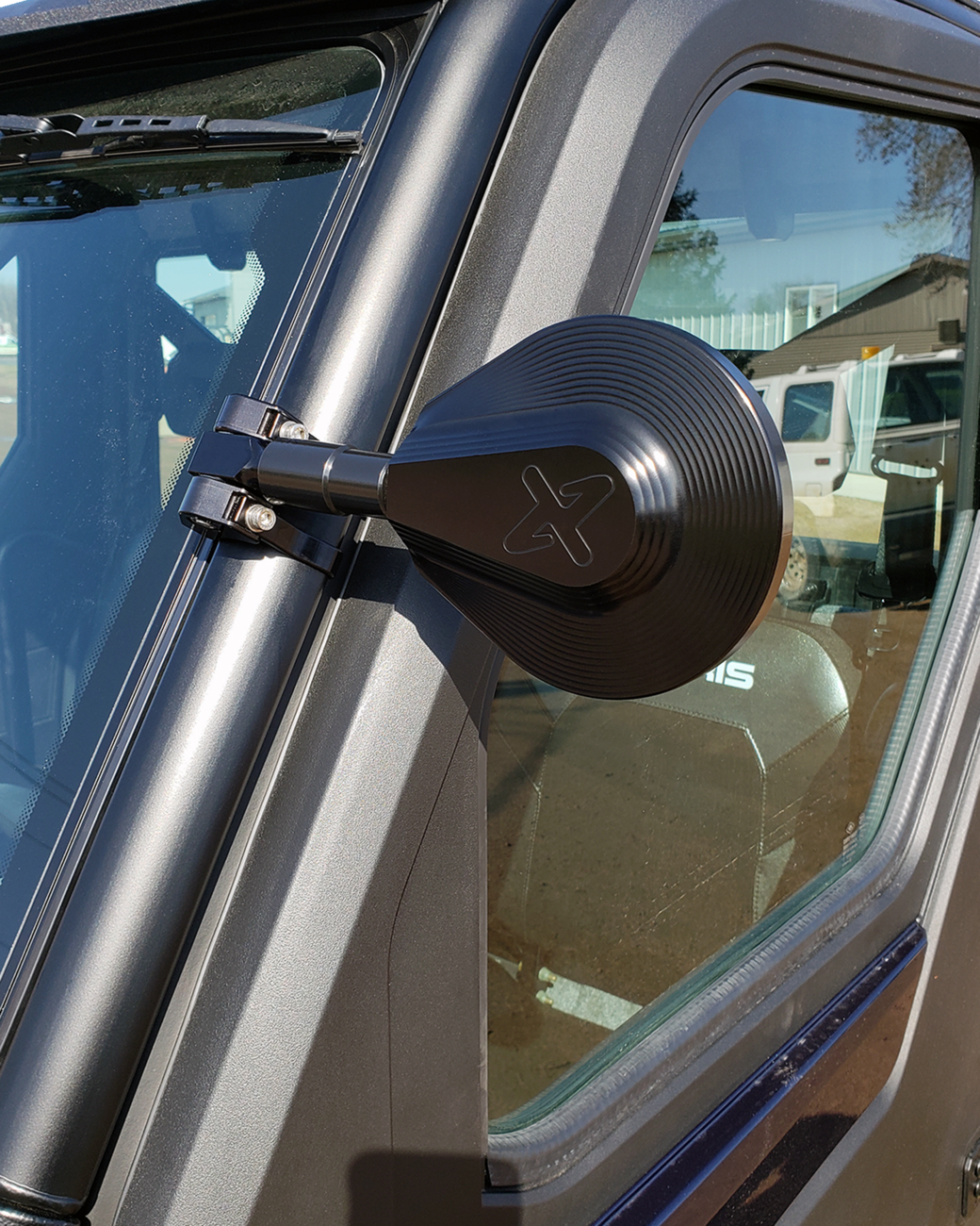 Mirror - Side View - Round - Black - Right - Kit (KWS-05-0612) by Klock Werks