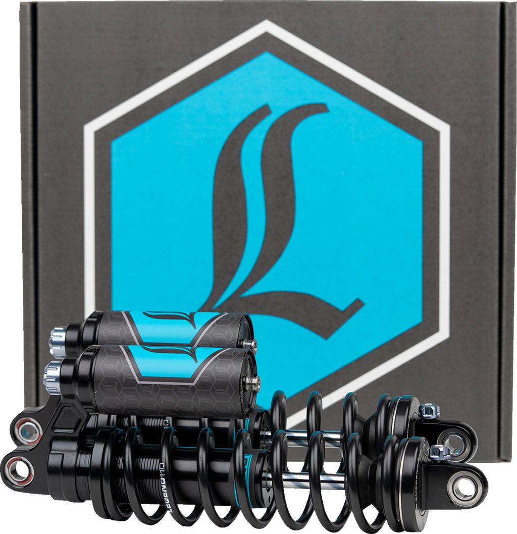 Legend Suspension REVO ARC Piggyback Shocks - 14" - Standard - Black - '99-'17 Dyna — 1310-1892