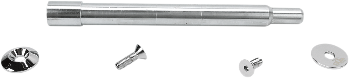 Y-Axle with Smooth Style Axle Cover Kit - Custom - Front - Chrome - 25 mm (PYO:YAXLE-08-SM-C) by Paul Yaffe Bagger Nation