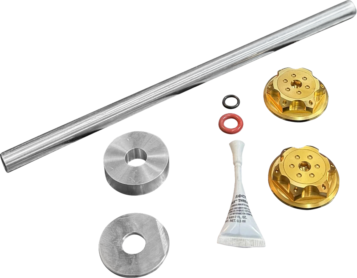 Axle Cover Kit - Y-Axle Rod - Front - Standard/Turret - Gold (PYO:YHTR-18L-GD) by Paul Yaffe Bagger Nation
