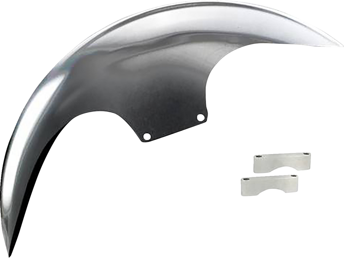 Cafe Front Fender - 21" - Chrome Adaptors (PYO:CAFE-21-14L-C) by Paul Yaffe Bagger Nation