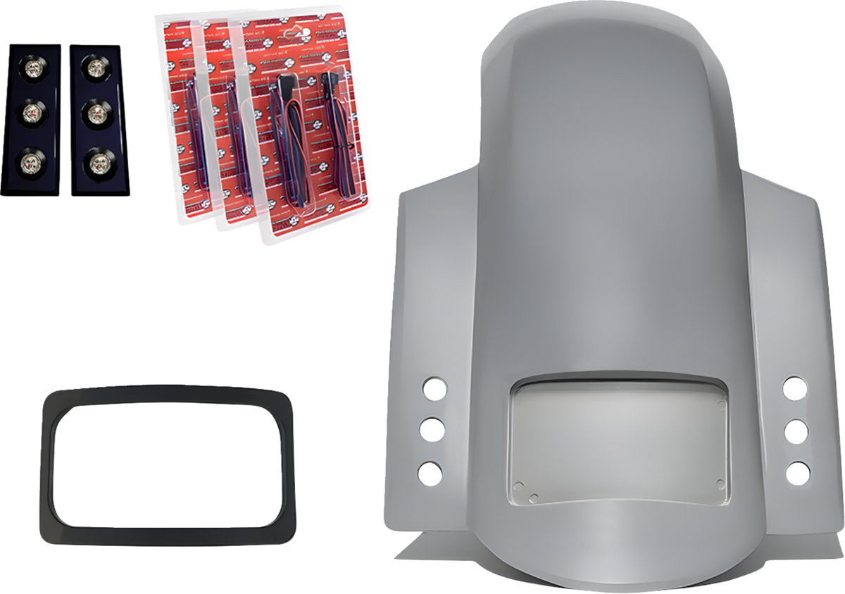 Short Sport Rear Fender - With Black Plate Frame - With Thunder-pod Taillight - HD Touring (RF-SSTH P-R-B) by Paul Yaffe Bagger Nation