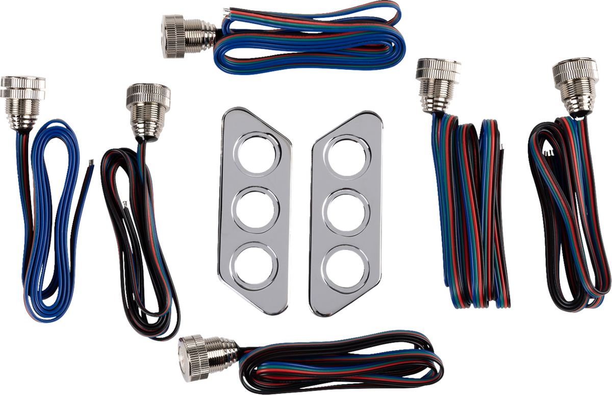 Thunder-Pod Taillight Kit - Slanted - Chrome (PYO:TSLP-C) by Paul Yaffe Bagger Nation